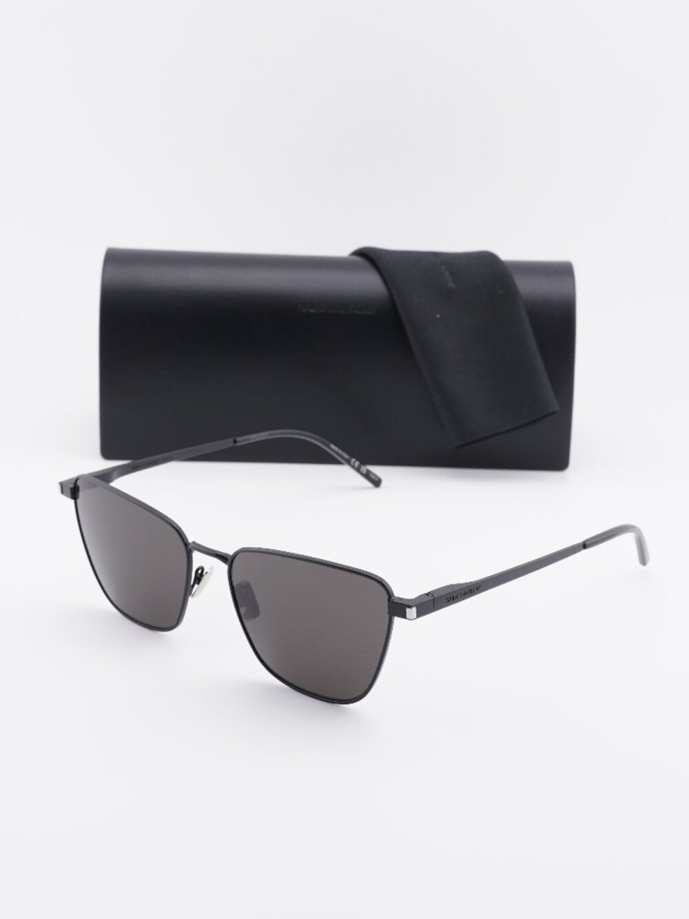 Saint Laurent SL551 001 Cat Eye Sunglasses - Black \ Grey